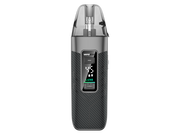 Vaporesso LUXE X3 E-Zigaretten Set carbon black Frontansicht mit Display und Bedienfeld – Pod Kit mit 2600 mAh Akku