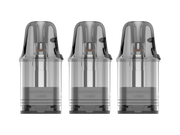 Drei transparente Vaporesso Vibe Dual Mesh Smart T-Pods mit integrierten Coils nebeneinander.