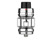 Vaporesso iTank T Dual Mesh Clearomizer aus Edelstahl und Glas mit schwarzer Kappe.